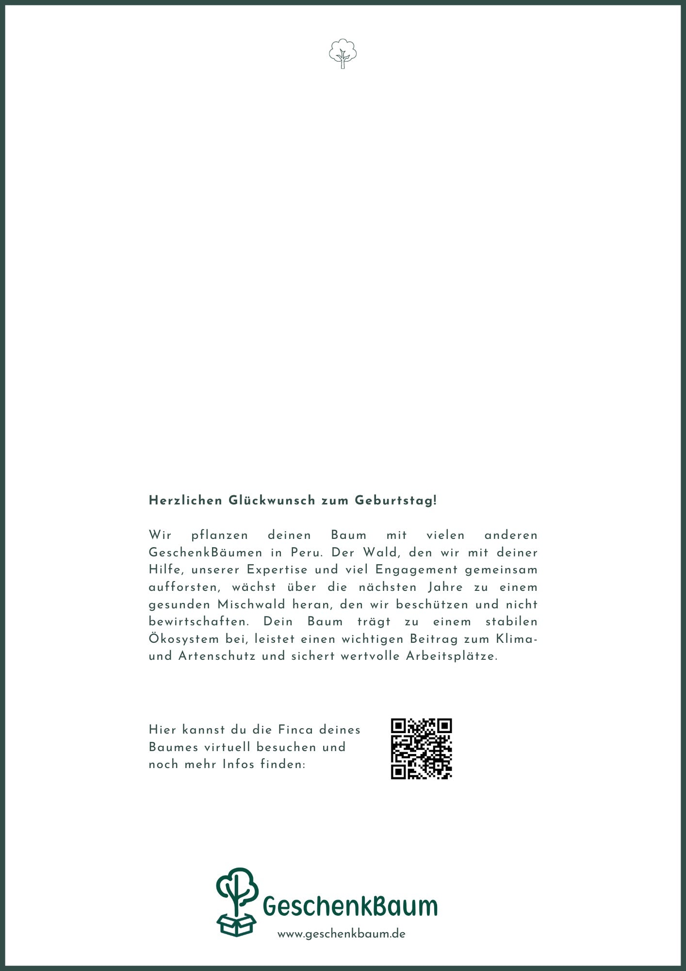 Musterzertifikat GeschenkBaum Rückseite