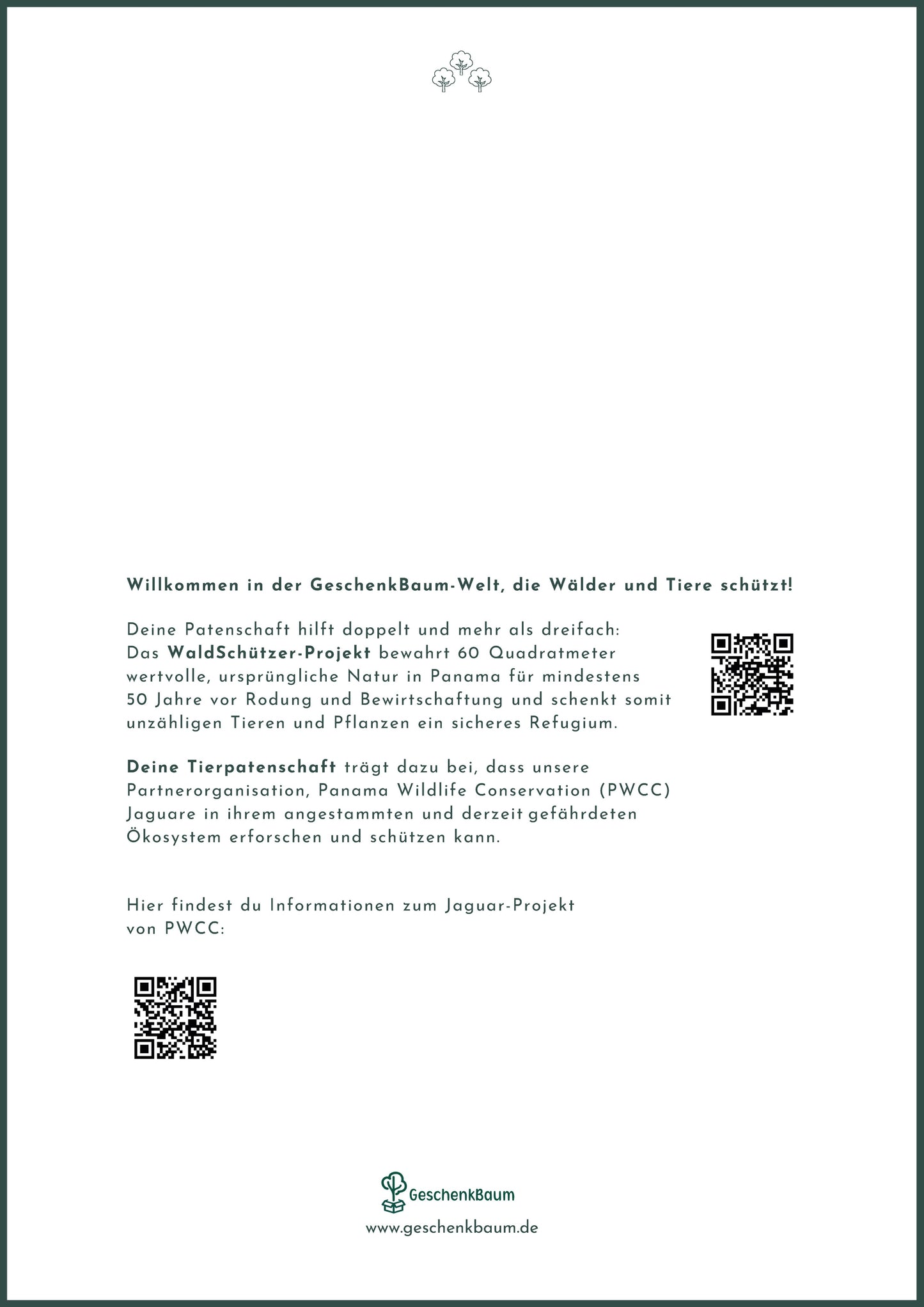 JaguarWald Zertifikat Rückseite