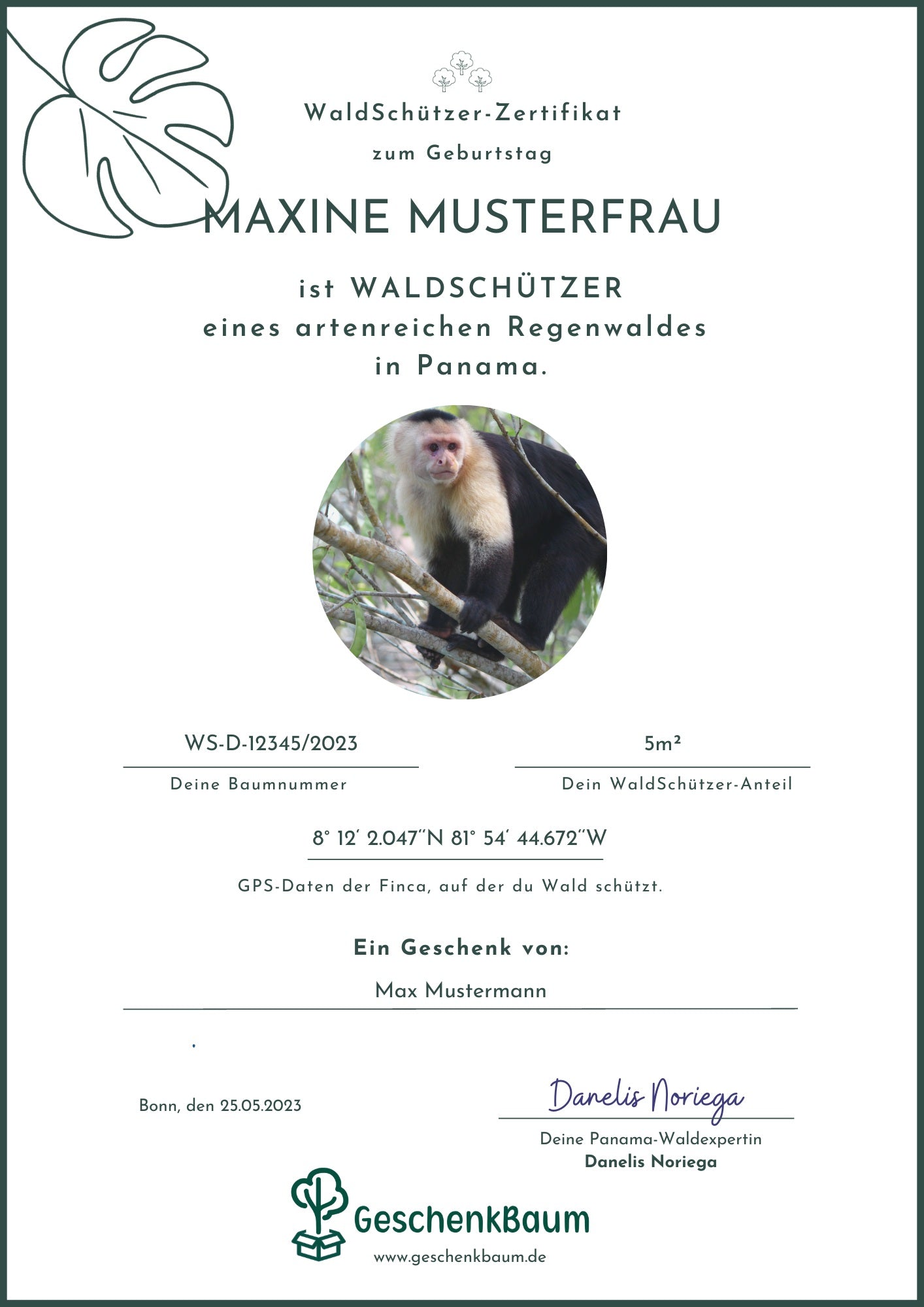Musterzertifikat WaldSchützer